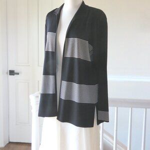 Misook Open Cardigan Sz Medium Black & White Sweater Women’s Office Business